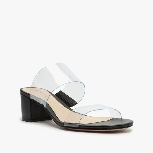 SCHUTZ Shoes - SCHUTZ Black and Transparent Strap Slide Sandal Size 6.5  NWT